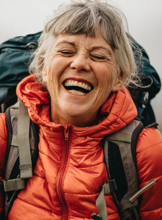 older woman laughing