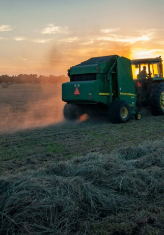 equipment working the field